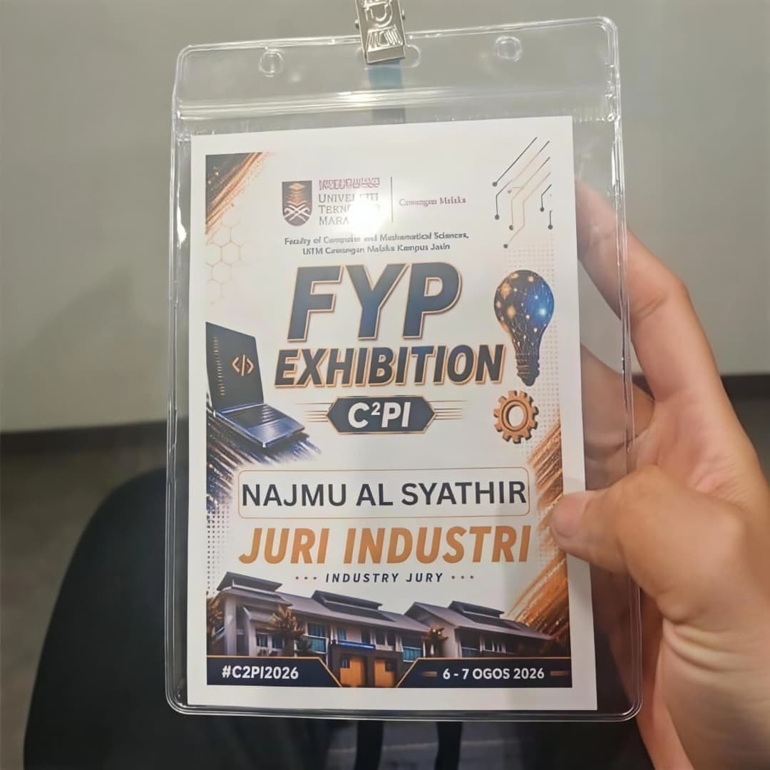 Industry Jury badge for FYP Exhibition C²PI 2026, UiTM Melaka Kampus Jasin